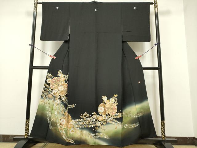 平和屋着物●豪華黒留袖 作家物 辻が花 鼓花文 暈し染め 金彩 正絹 逸品 DAAR0125yyy