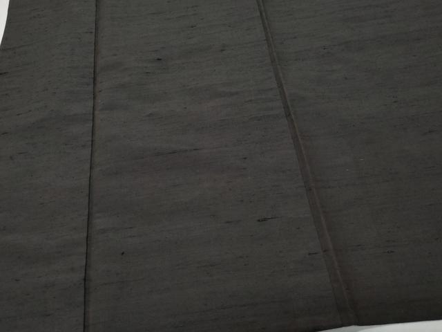 平和屋着物▽男性　紬　単衣　アンサンブル　色無地　鉄黒色　正絹　逸品　CAAQ0051vf