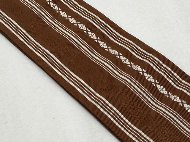 平和屋着物◎男性　本場筑前博多織　角帯　献上　正絹　逸品　CAAZ4755fb