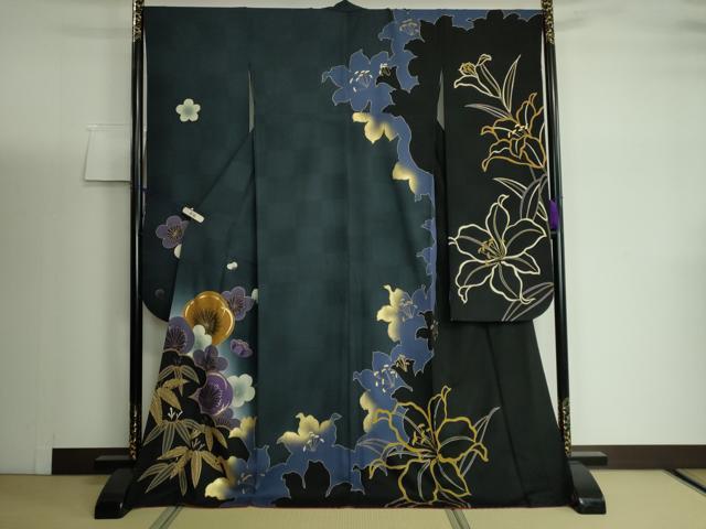 平和屋着物●豪華振袖 舞花文 金彩 正絹 逸品 DAAJ5429ic