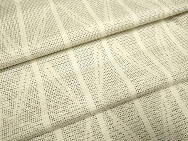 平和屋着物▽本場大島紬　白大島　単衣　100亀甲　間道　正絹　逸品　DAAP7432du