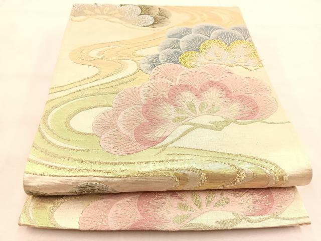 平和屋着物◎六通柄袋帯　唐織　浜松文　金銀糸　正絹　逸品　BAAU2590yc