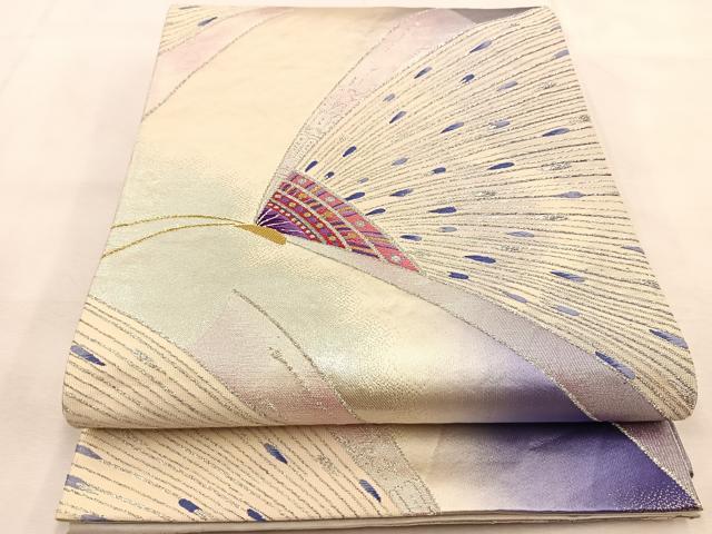 平和屋着物◎六通柄袋帯　唐織　舞蝶文　金銀糸　正絹　逸品　BAAU2593yc