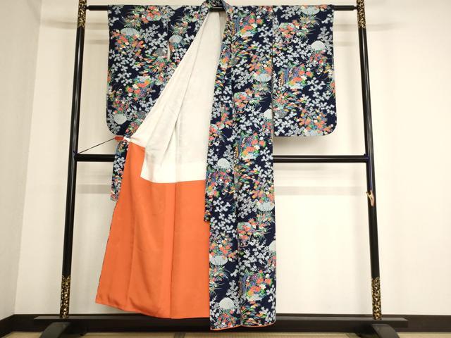 平和屋着物∵女の子　十三参り　子供　祝着　花籠文　正絹　逸品　AAAY2849ja 2