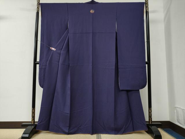 平和屋着物●豪華振袖　霞吉祥地紋　深紫色　正絹　逸品　CABC6539yc