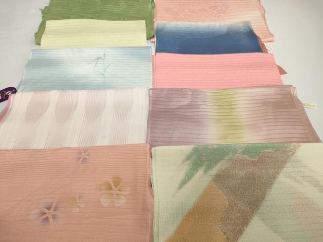 平和屋着物＊夏物 和装小物 帯揚げ10枚セット 絽 縦絽 絽縮緬 流水花 撫子 霞萩桔...