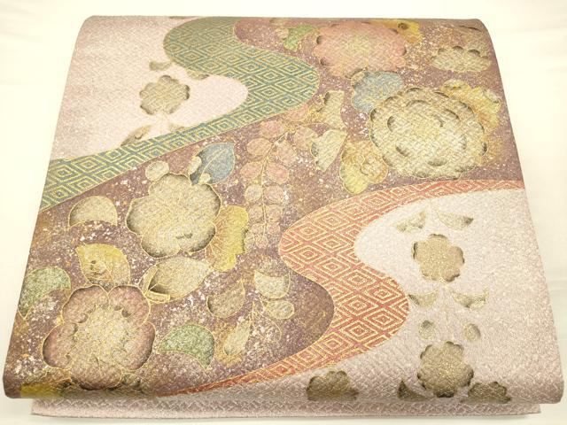 平和屋着物◎六通柄袋帯 辻が花 金銀彩 引箔 正絹 逸品 CAAU8792ft