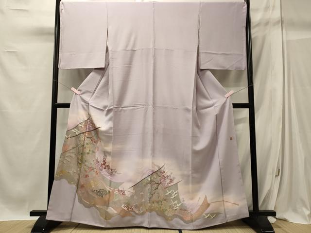 平和屋着物■豪華色留袖　作家物　飛鶴草花文　暈し染め　金銀彩　正絹　逸品　CABC4081oy