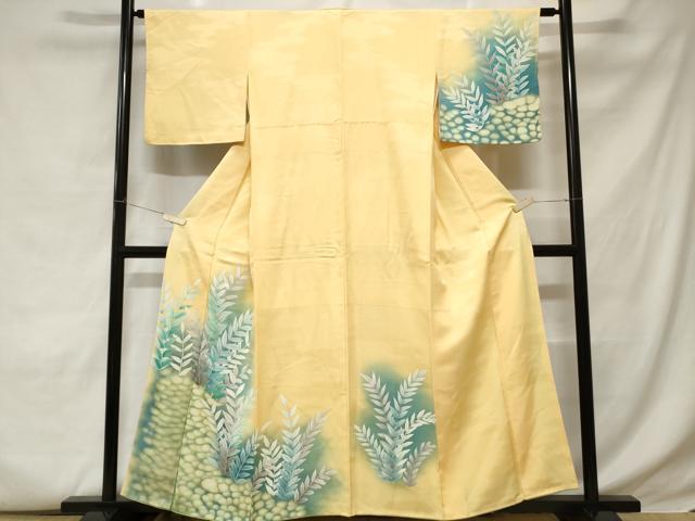 平和屋着物■訪問着　枝葉文　暈し染め　正絹　逸品　CABC6098ev