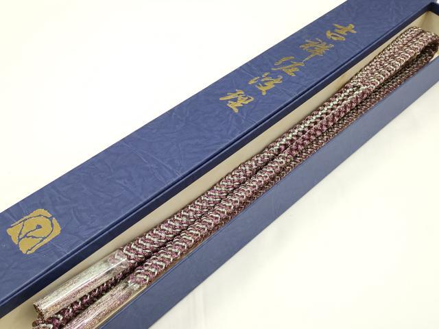 平和屋着物●織の宝石・ダイヤモンドカット　佐波理綴　SAHARI JEM　帯締め　吉祥佐波理　金銀糸　共箱..