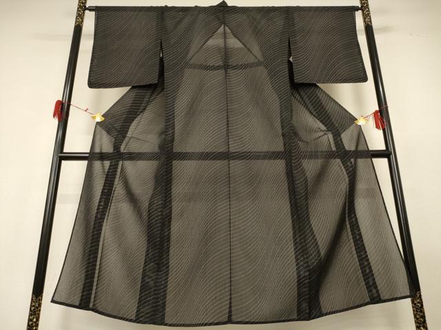 平和屋着物＊夏物 紗紬 霞文 反端付き 正絹 逸品 AABG9140jd