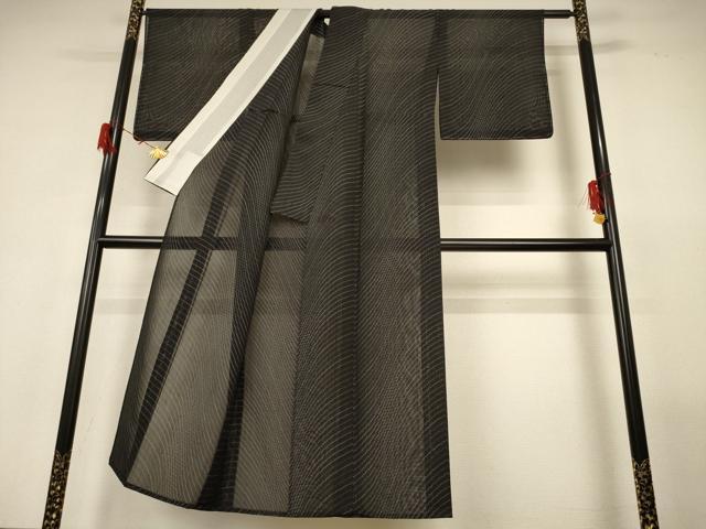 平和屋着物＊夏物 紗紬 霞文 反端付き 正絹 逸品 AABG9140jd