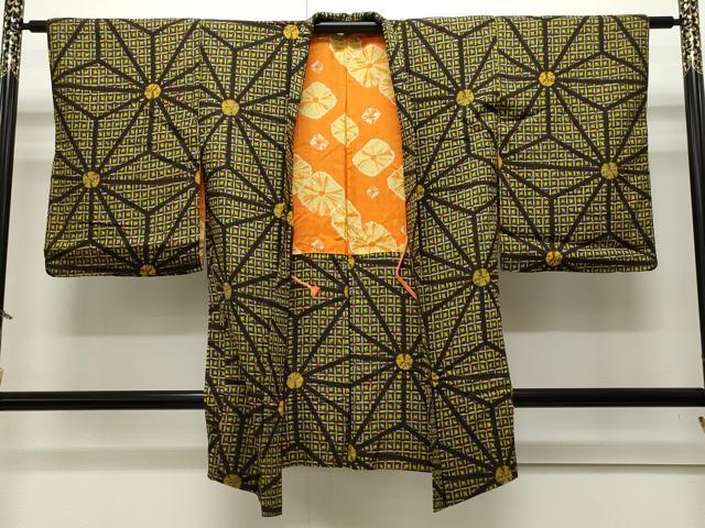 Haori - 平和屋着物∞長羽織　麻の葉文様　綿　CAAW4976dy