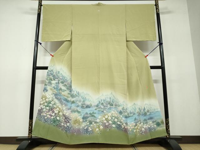 平和屋着物●豪華色留袖 友禅 作家物 風景草花文 暈し染め 正絹 逸品 未使用 DAAV4856ud