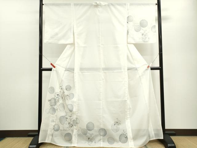 平和屋着物＊夏物 訪問着 絽 雪輪重ね流水草花文 金彩 洗える着物 CABB9725ze