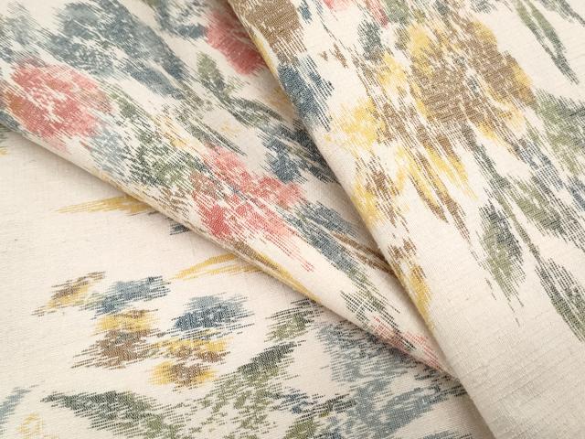 Rakuten - 平和屋着物▽上質な紬　単衣　草花文　正絹　逸品　CABF7694th