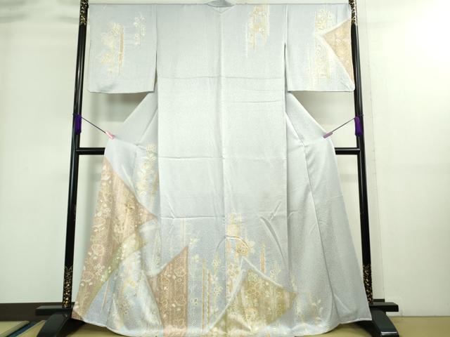平和屋本店■極上 創業460年 千總 訪問着 草花文 月白色地 金彩 逸品 DZAA8872kh5