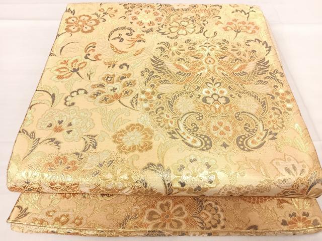 乐天商城 - 平和屋着物◎六通柄袋帯　更紗花鳥文　金糸　正絹　逸品　AABE7289yx