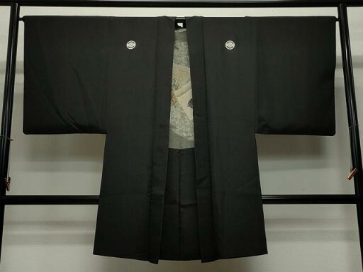 平和屋着物#男性 長羽織 黒紋付き 正絹 逸品 CAAT5843id 平和屋着物#男性 長羽織 黒紋付き 正絹 逸品 CAAT5843id