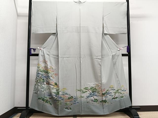 平和屋着物▽豪華色留袖 単衣 友禅 風景文 正絹 逸品 CAAS2455xi