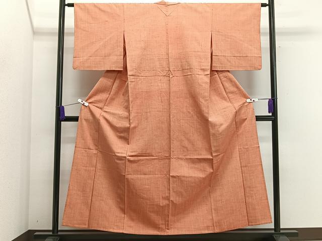 平和屋着物▽上質な紬　単衣　縞　正絹　逸品　CAAS2476xi