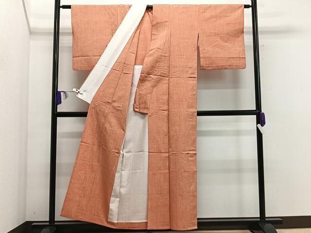平和屋着物▽上質な紬　単衣　縞　正絹　逸品　CAAS2476xi
