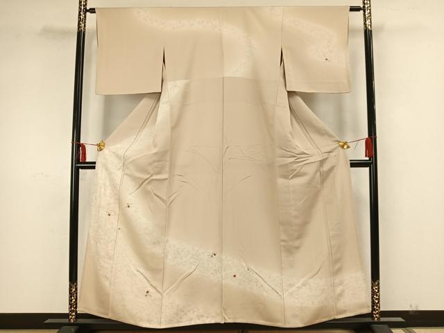 Full-Length Under-Kimono - 平和屋着物▽訪問着　単衣　刺繍　舞葉文　金糸　正絹　逸品　AAAZ1571fy