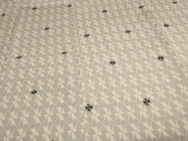 平和屋着物▽上質な小紋　単衣　型染め　花尽くし文　正絹　逸品　DAAV9868sf