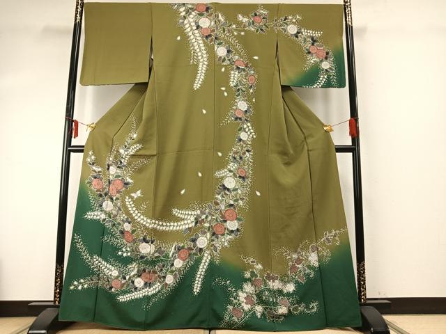 平和屋着物●訪問着　絞り　辻が花　暈し染め　正絹　逸品　AABE5543fy