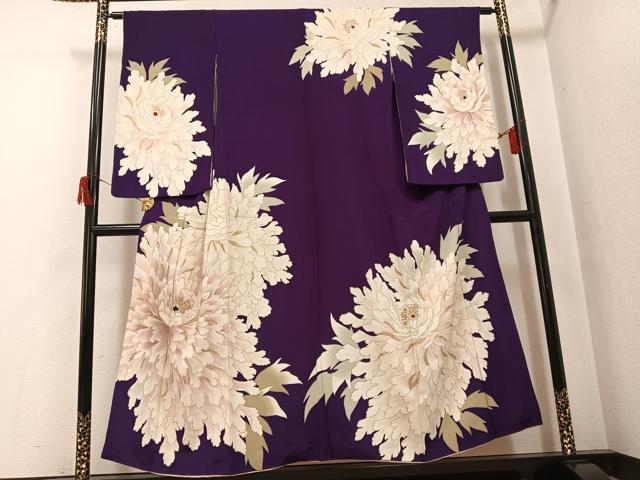 平和屋着物●アンティーク　大正ロマン　訪問着　牡丹　金彩　正絹　逸品　AABH9601ph