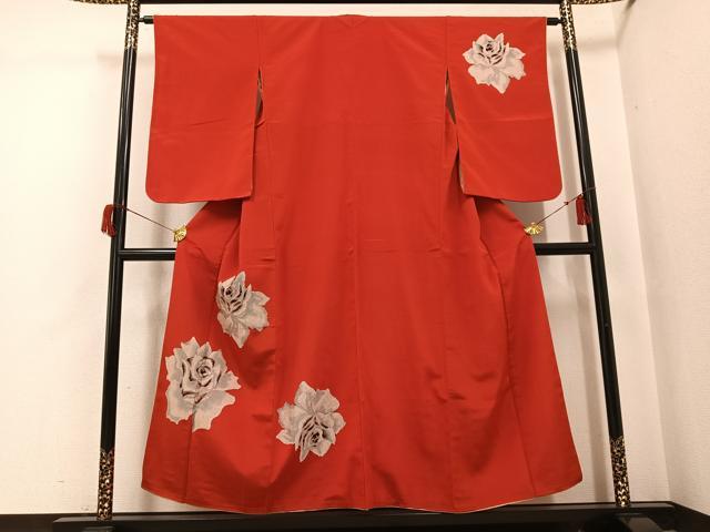 Kimono - 平和屋着物●アンティーク　大正ロマン　訪問着　薔薇　バラ　正絹　逸品　AABH9631ph