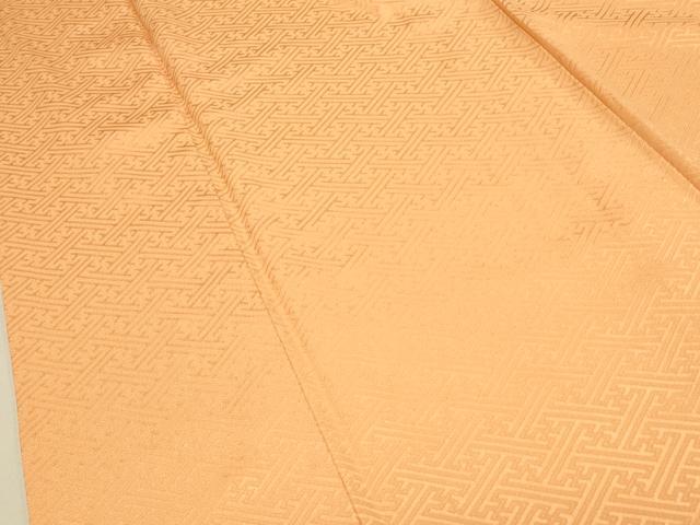 Kimono - 平和屋着物●上質な色無地　紗綾形地紋　杏色　正絹　逸品　DAAP9787op
