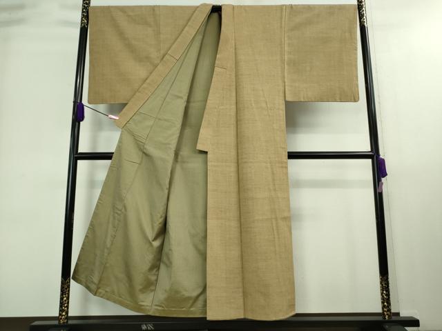 平和屋本店■極上 男性 本場結城紬 重要無形文化財 長羽織・長襦袢・兵児帯・羽織紐・足袋セット キングサイズ 証紙付 逸品 DZAA8745kh5