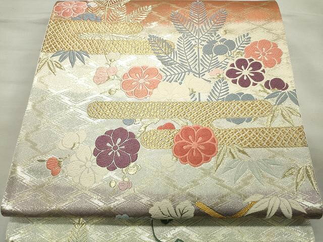 Rakuten - 平和屋着物◎六通柄袋帯 唐織 枝花文 金銀糸 正絹 逸品 CAAU0917yk
