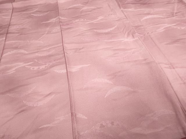 平和屋着物■上質な色無地 雪芝地紋 桃花色 ロング丈 正絹 逸品 DAAY7544sf