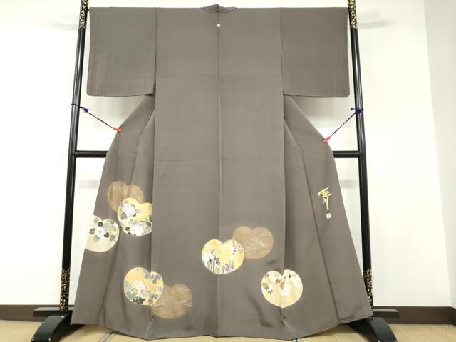 乐天商城 - 平和屋着物●豪華色留袖　作家物　草花文　金彩　正絹　逸品　DABB0296ud