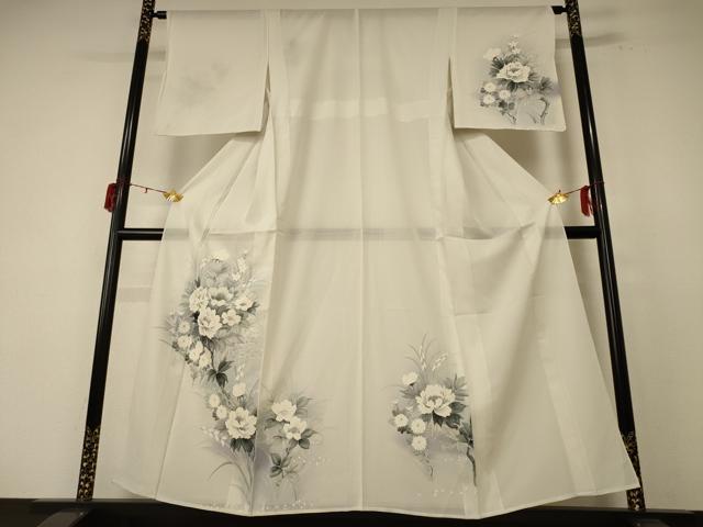 乐天商城 - 平和屋着物＊夏物　訪問着　絽　手描き　草花文　暈し染め　正絹　逸品　AABF1608jd