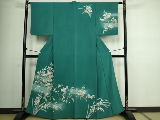 Kimono - 平和屋着物▽訪問着　単衣　友禅　枝花文　暈し染め　正絹　逸品　DAAV9927sf