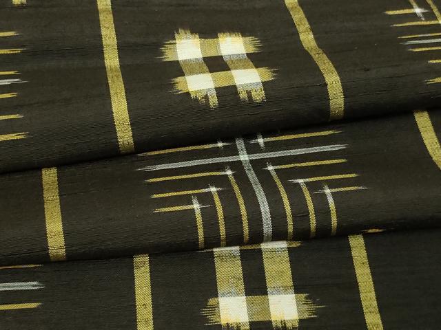 平和屋着物▽上質な紬 単衣 格子 正絹 逸品 DAAV9945sf