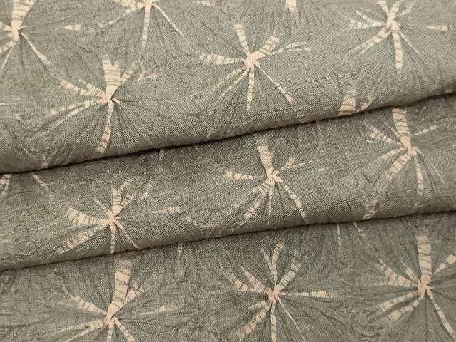 平和屋着物▽上質な紬　単衣　絞り　舞花文　正絹　逸品　DAAV9965sf