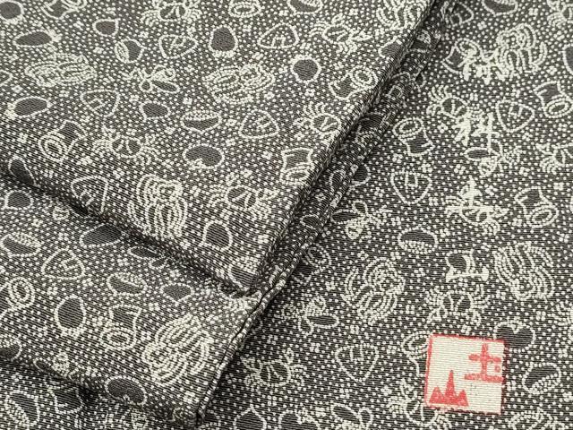 平和屋着物●保科土山 江戸小紋 さるかに合戦 三越扱い 正絹 逸品 CAAQ9450th