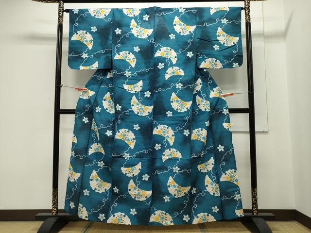 平和屋着物∴夏物 綿紅梅 浴衣 雪輪花文 綿 逸品 CAAW5145dy