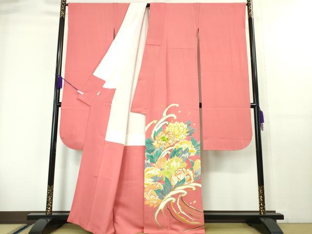 平和屋の平和屋本店●極上　創業460年・千總　振袖　刺繍　立波花文　韓紅色地　金糸　松坂屋染織名作展　逸品　DZAA4062kh6｜アングル2