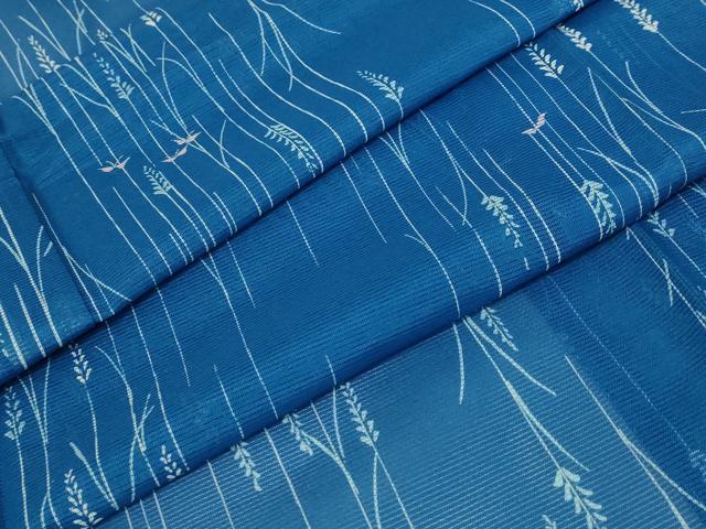 平和屋着物＊夏物　小紋　絽　花蝶文　洗える着物　AAAY8831st