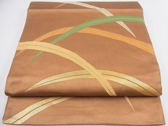 平和屋着物■六通柄京袋帯　芝文　金糸　逸品　mz2159