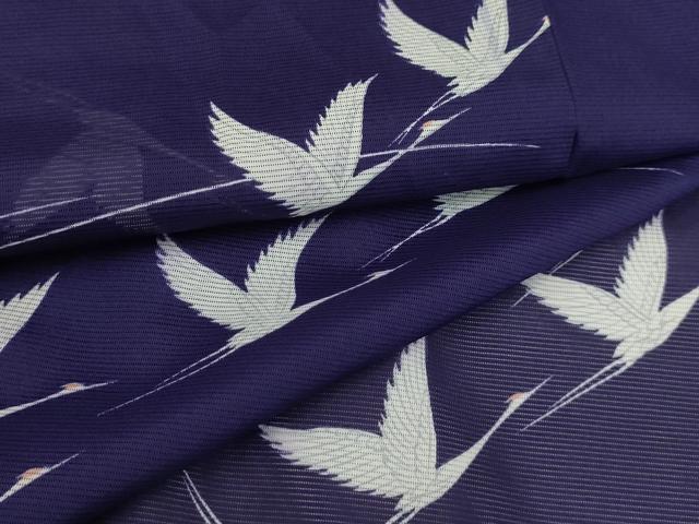 平和屋着物＊夏物　小紋　絽　飛鶴文　洗える着物　AAAY6738sx(4.0)