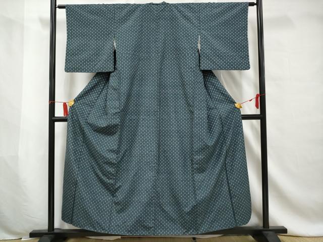 平和屋着物■上質な紬　絣文様　正絹　逸品　AAAY5553gw