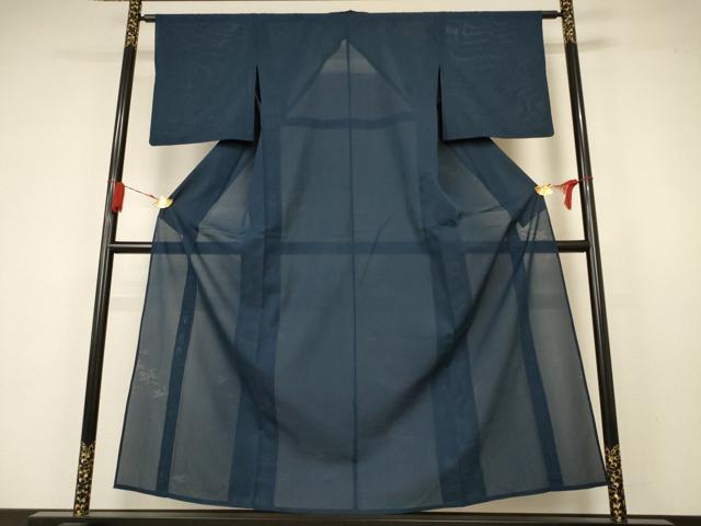 平和屋着物＊夏物　色無地　縦絽　楓紋紗　褐返色　洗える着物　AAAZ4604jd