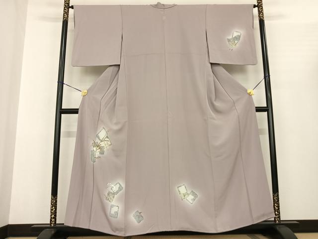 Kimono - 平和屋着物●訪問着　竹屋町刺繍　兎　色紙重ね文　暈し染め　金彩　金銀糸　正絹　逸品　AABF0485fy