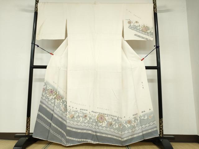 Rakuten - 平和屋着物●京の名門　じゅらく謹製　帝王紫　訪問着　駒刺繍　更紗花唐草文　暈し染め　金彩　正絹　逸品　DABB0381ud